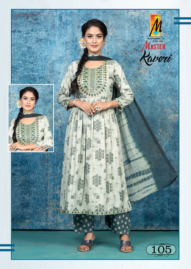 Kaveri By Master Capsule Printed Long Kurti With Bottom Dupatta Wholesale Shop In Surat